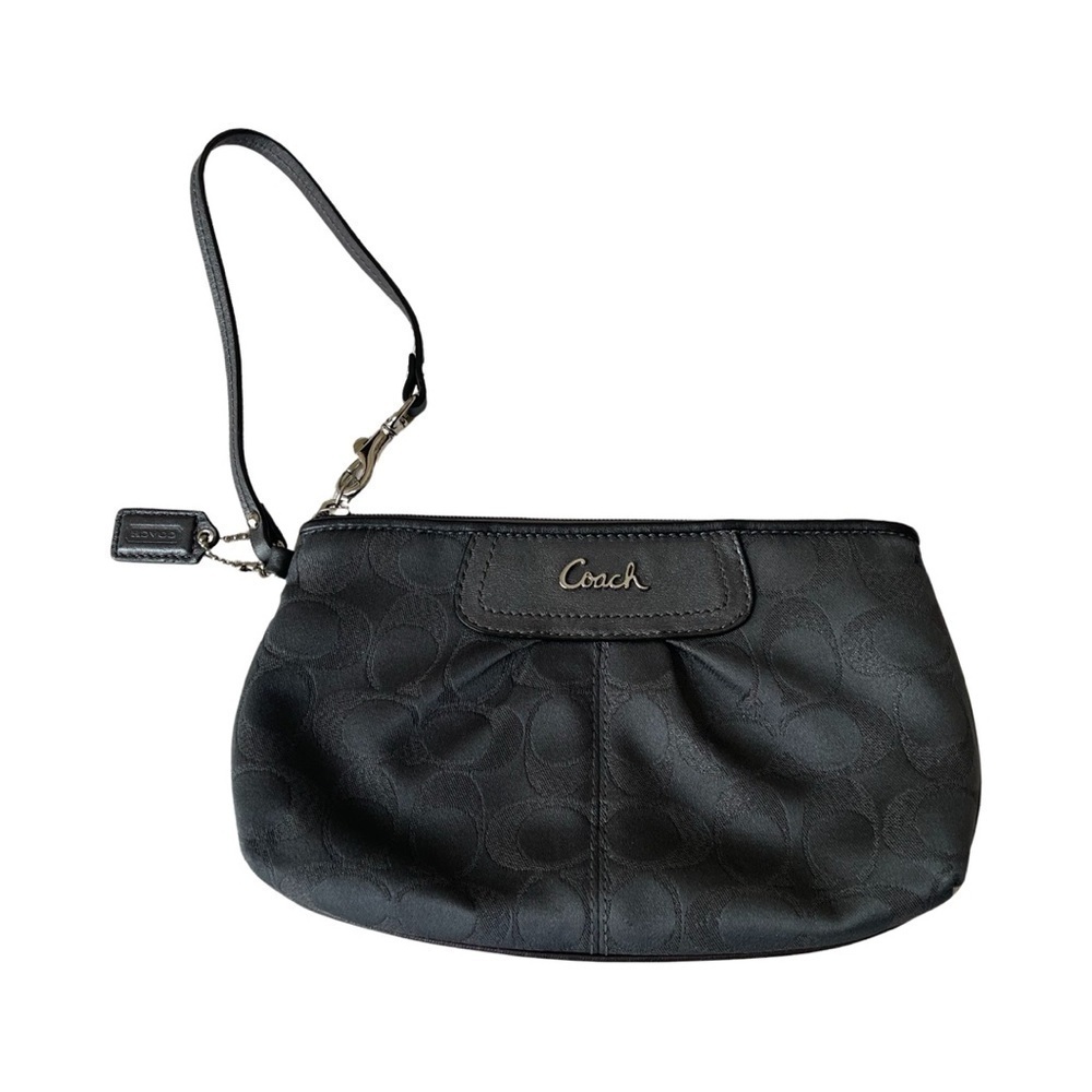 Coach Gray/Silver Logo Wristlet